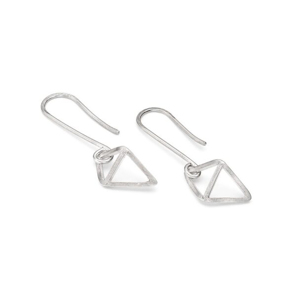 Sterling Silver 2 Triangle Drop Earrings