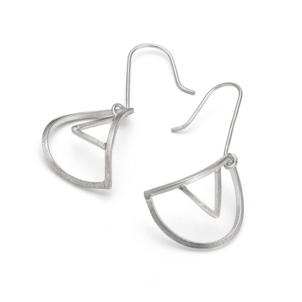Sterling Silver Curved Drop Earrings