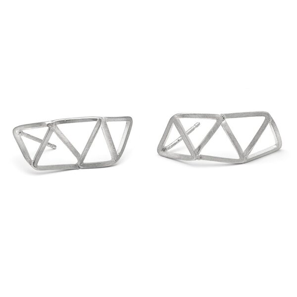 Sterling Silver Long Triangular Studs