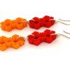 Red and Orange Long Drop Earrings - Image 2