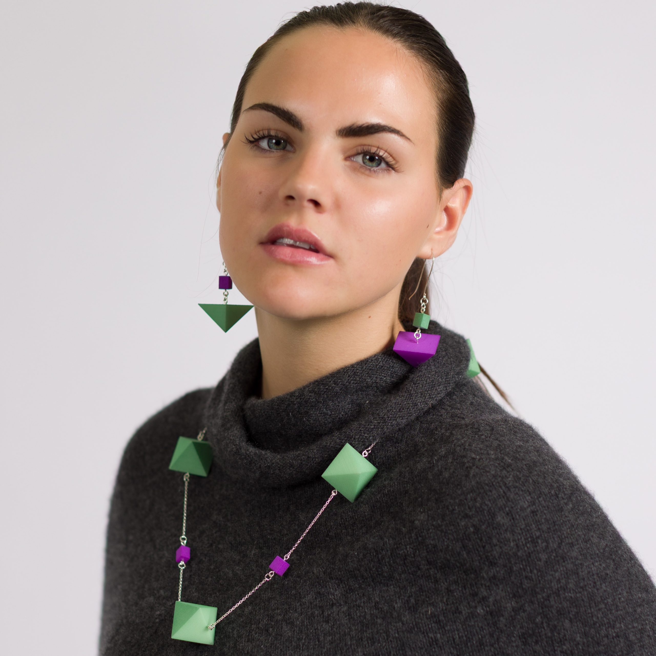 Fluorite Molecular Earrings - Image 2